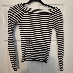 Forever 21 Black and White Striped Top